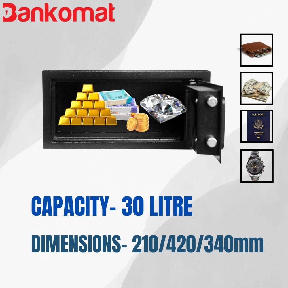 BANKOMAT Digital Safe With Electronic Keypad Lock System For Home, Office & Hotel (BMT-20WFB)