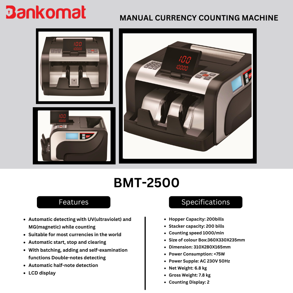 BANKOMAT BASIC NOTE COUNTING MACHINE BMT-2500