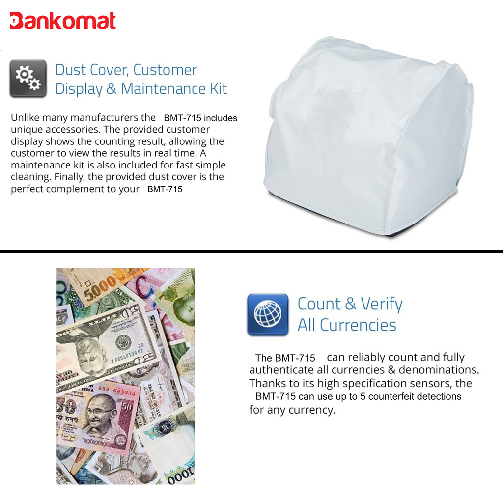 BANKOMAT Money/Currency/Cash/Bill Machine with Fake Note Detection, Batch Mode & Fast Countertop Currency Detector