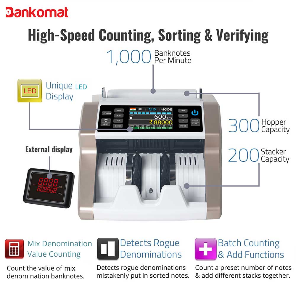 BANKOMAT CASH COUNTING MACHINE BMT-860 Gold