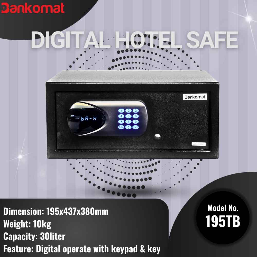 BANKOMAT Digital Safe With Electronic Keypad Lock System For Home, Office & Hotel (BMT-195TB)
