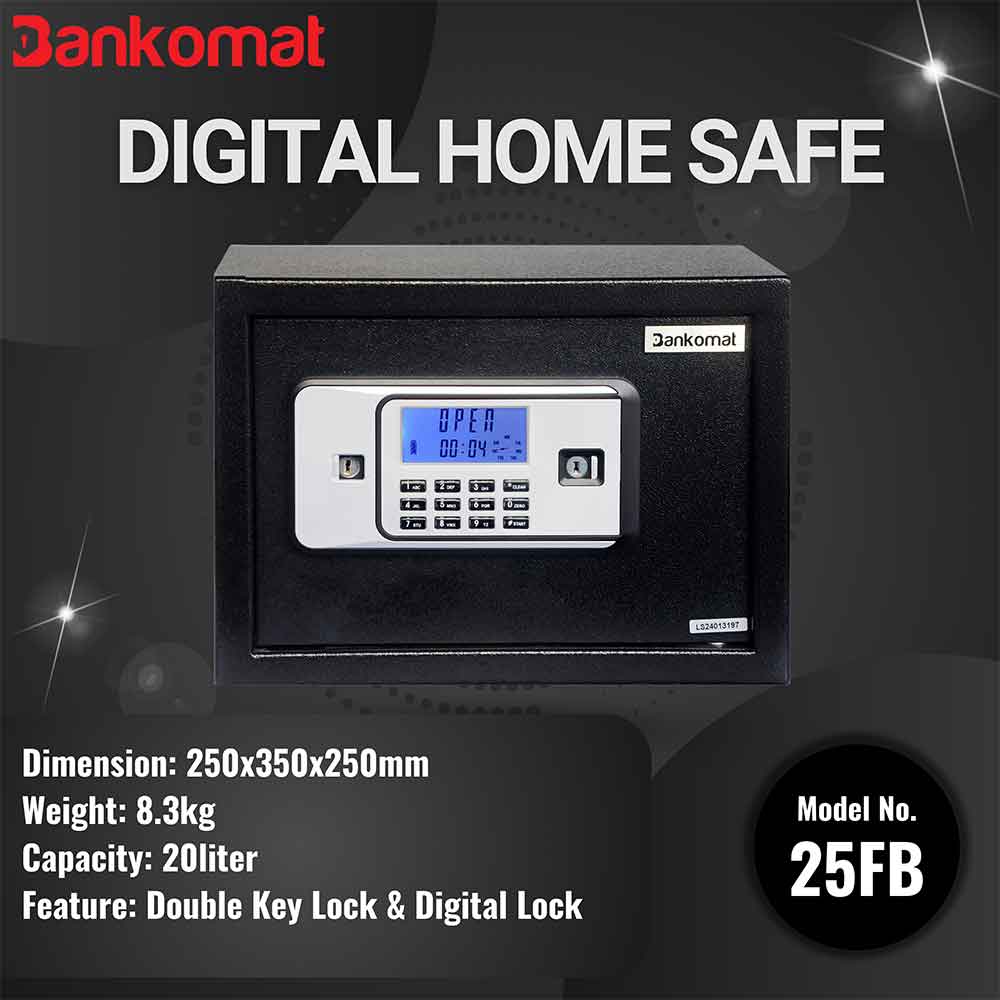 BANKOMAT Digital Safe With Electronic Keypad Lock System For Home, Office & Hotel (BMT-25FB)