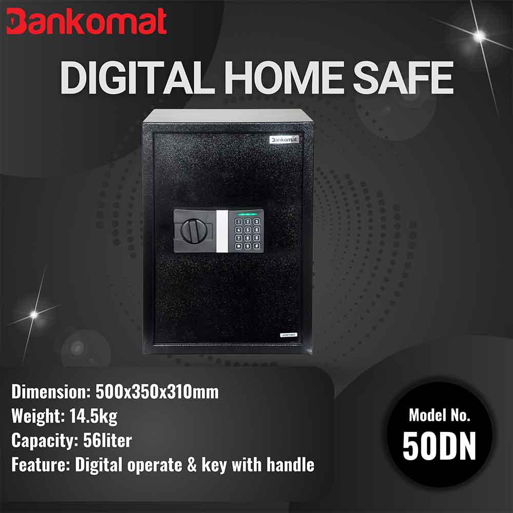Bankomat Digital Safe With Electronic Keypad Lock System & Safety for Jewellery, Money & Other Valuable Things (BMT-50DN)