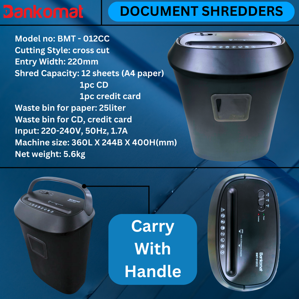 BANKOMAT PAPER SHREDDER BMT-012CD
