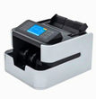 Bankomat cash counting machine with digital display and keypad for banknote counting and fake note detection