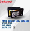 BANKOMAT Digital Safe With Electronic Keypad Lock System For Home, Office & Hotel (BMT-20WFB)
