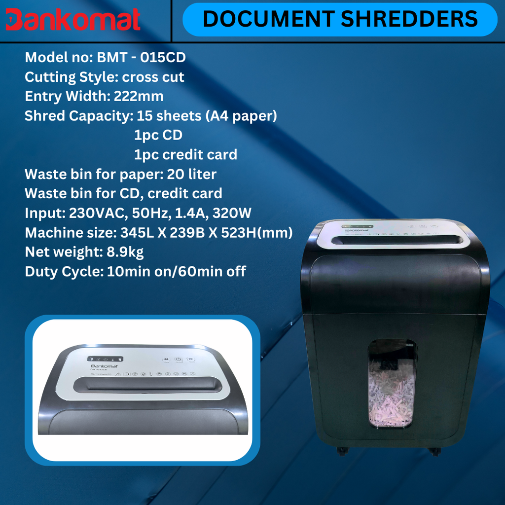 BANKOMAT PAPER SHREDDER BMT-015CD
