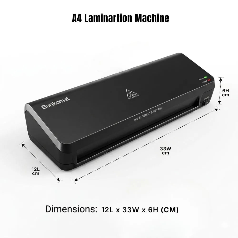 Bankomat A4 Thermal Laminator Machine | Fast Warm-Up, Jam-Free, Photo Safe