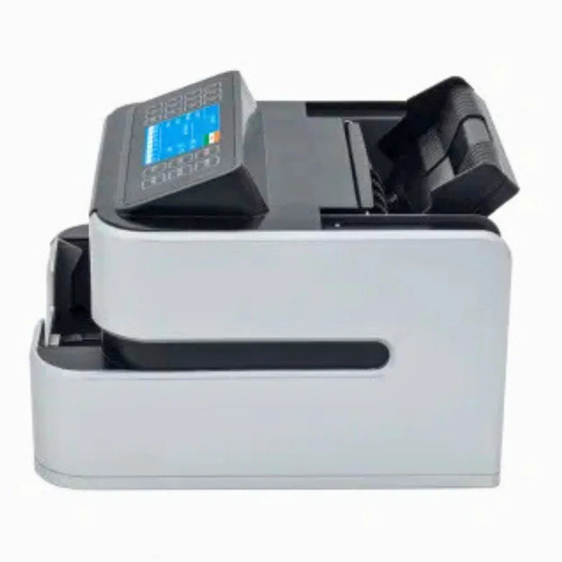 Bankomat cash counting and note detection machine with digital screen and bill feeder