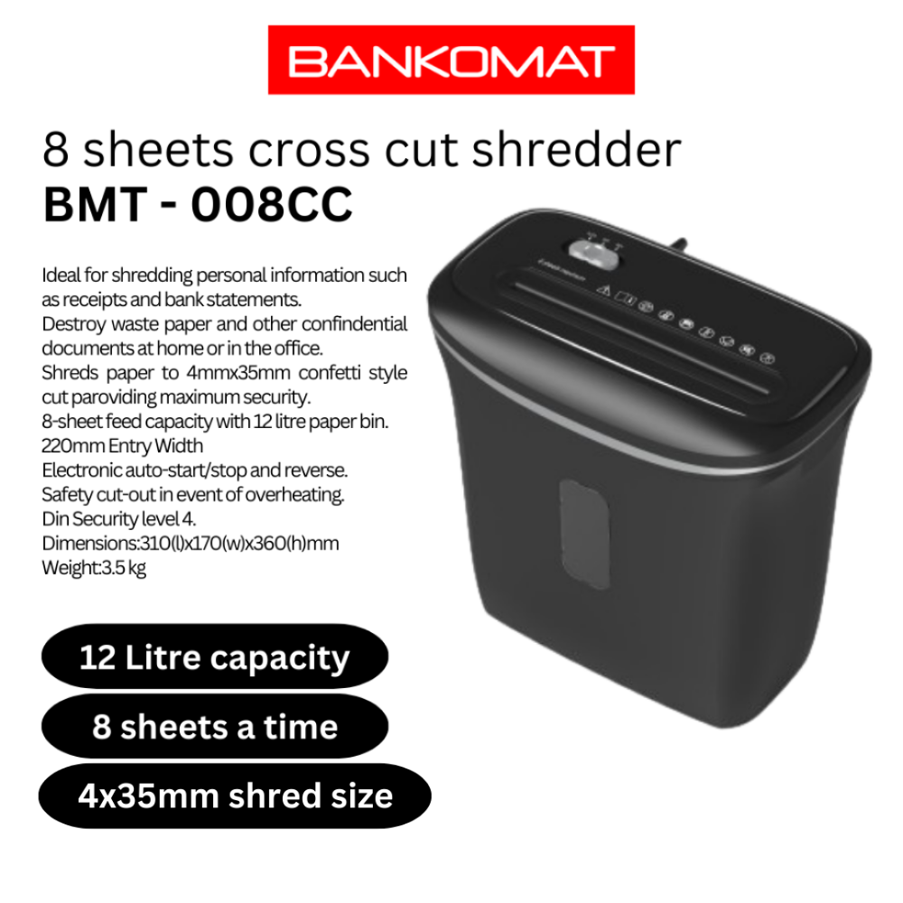 BANKOMAT PAPER SHREDDING/CUTTING MACHINE BMT-008CC