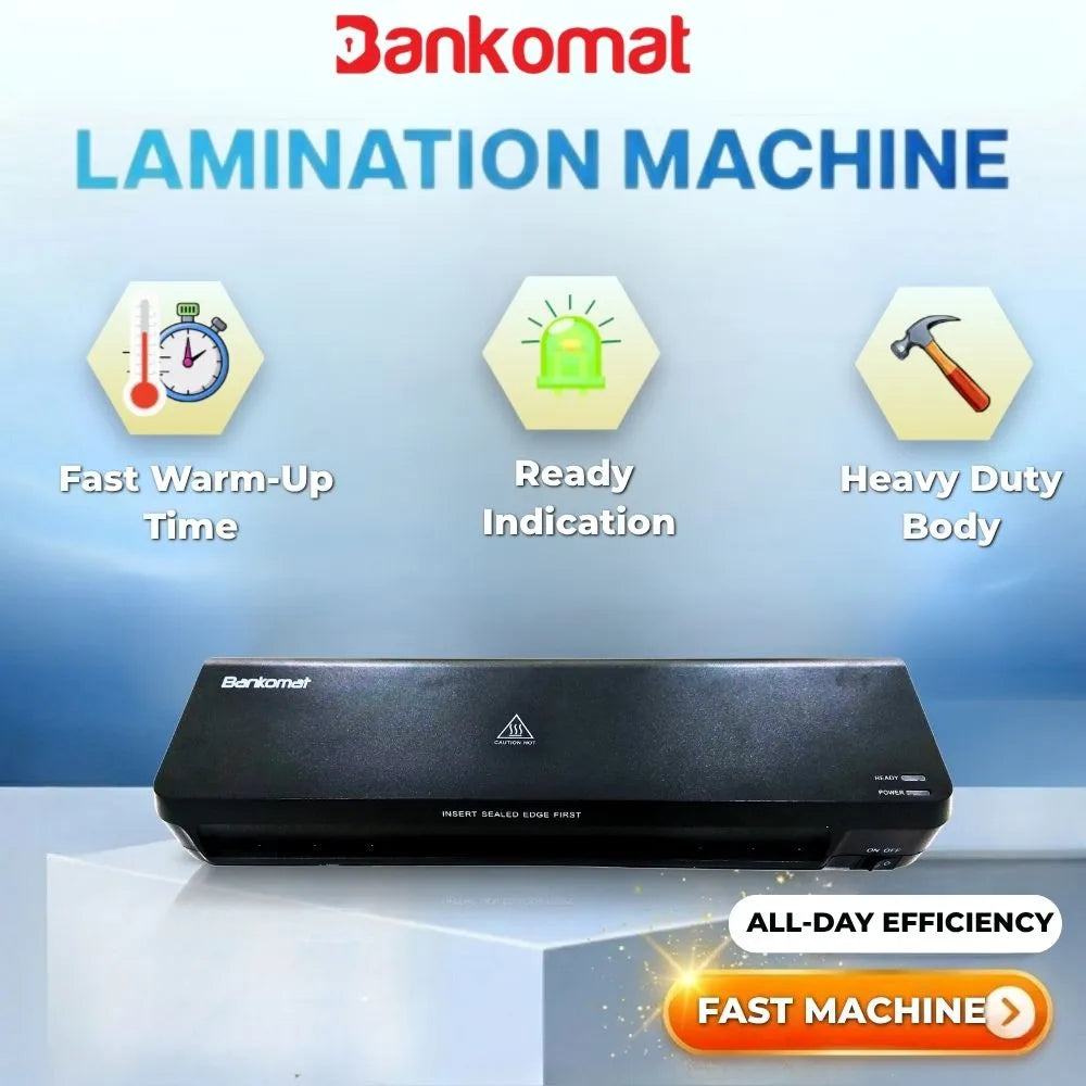 Bankomat A4 Thermal Laminator Machine | Fast Warm-Up, Jam-Free, Photo Safe