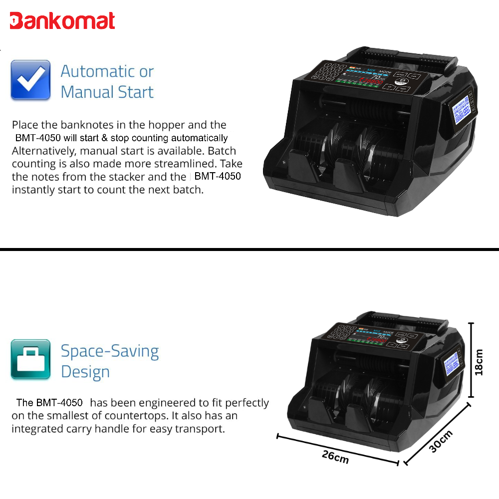 BANKOMAT Mix Cash Value Counting Machine with Fake Cash Detection Fully Automatic Cash Counting Machine