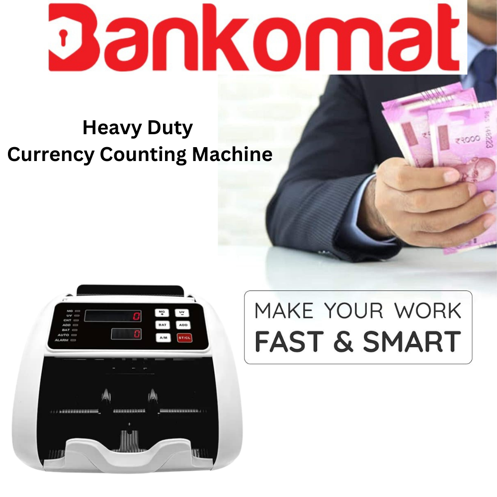 BANKOMAT Money/Currency/Cash/Bill Machine with Fake Note Detection, Batch Mode & Fast Countertop Currency Detector