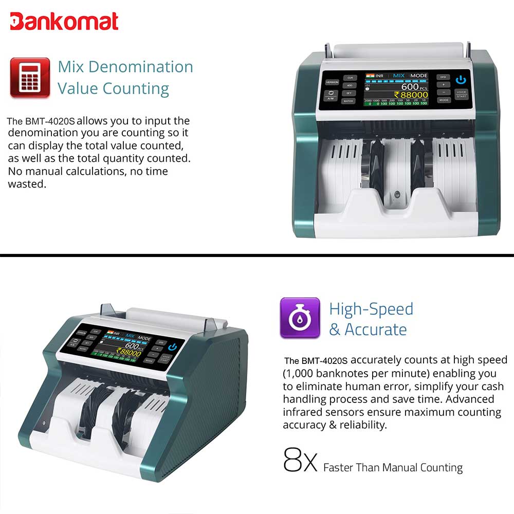BANKOMAT  CASH COUNTING MACHINE BMT-860 Green