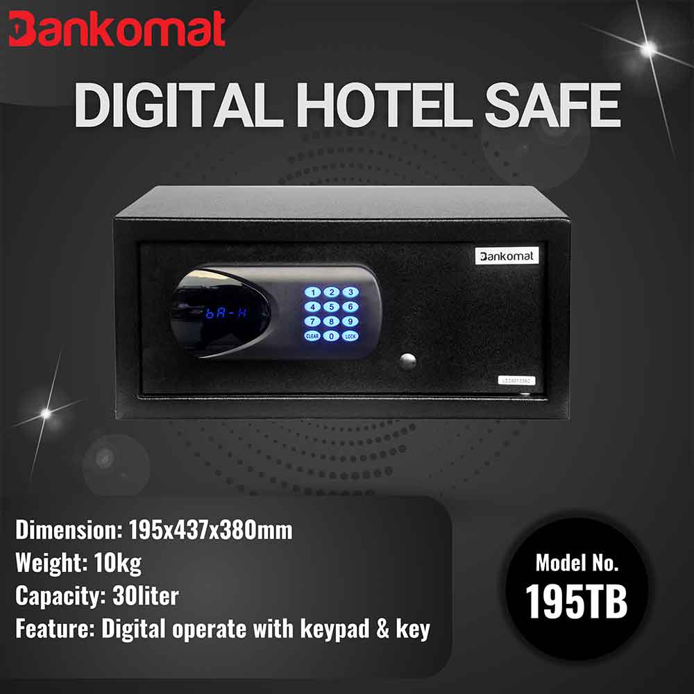 BANKOMAT Digital Safe With Electronic Keypad Lock System For Home, Office & Hotel (BMT-195TB)