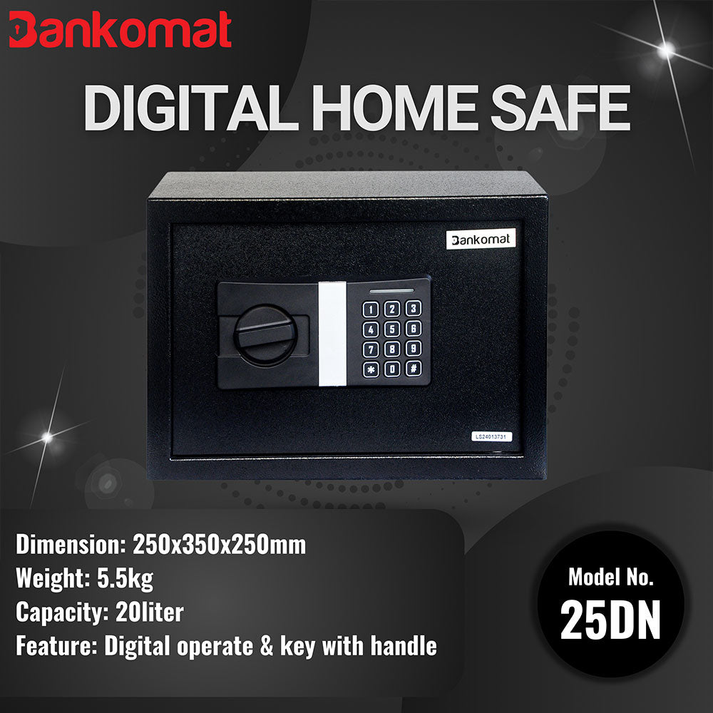 BANKOMAT Digital Safe With Electronic Keypad Lock System For Home, Office & Hotel (BMT-25DN)