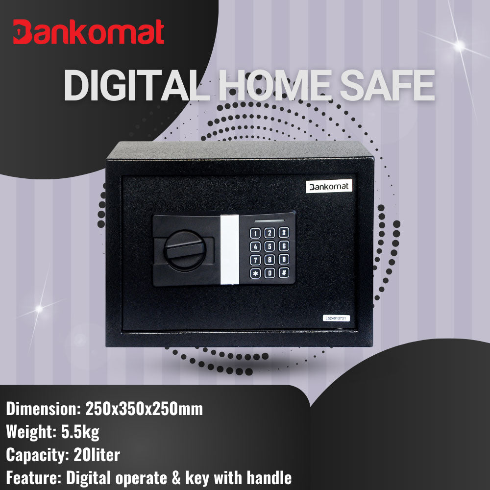 BANKOMAT Digital Safe With Electronic Keypad Lock System For Home, Office & Hotel (BMT-25DN)