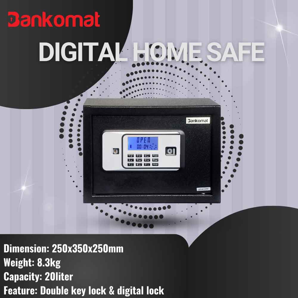 BANKOMAT Digital Safe With Electronic Keypad Lock System For Home, Office & Hotel (BMT-25FB)