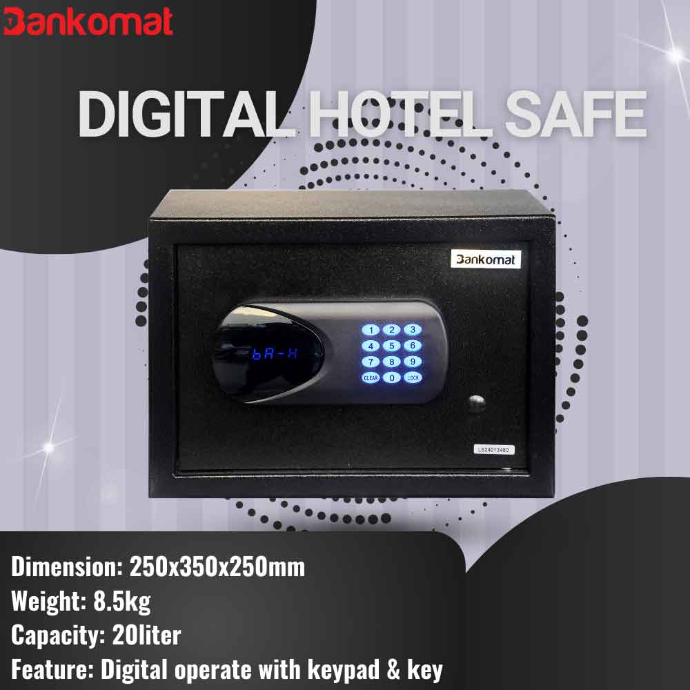 BANKOMAT Digital Safe With Electronic Keypad Lock System For Home, Office & Hotel (BMT-25TB)