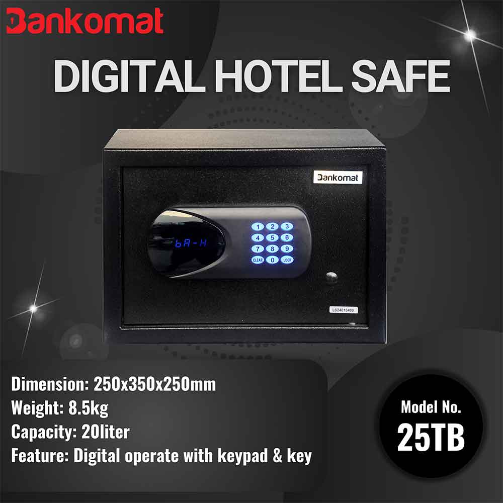 BANKOMAT Digital Safe With Electronic Keypad Lock System For Home, Office & Hotel (BMT-25TB)