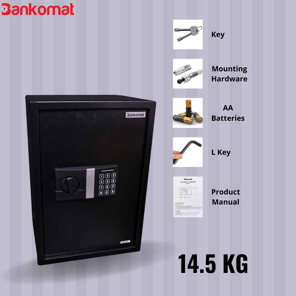 Bankomat Digital Safe With Electronic Keypad Lock System & Safety for Jewellery, Money & Other Valuable Things (BMT-50DN)