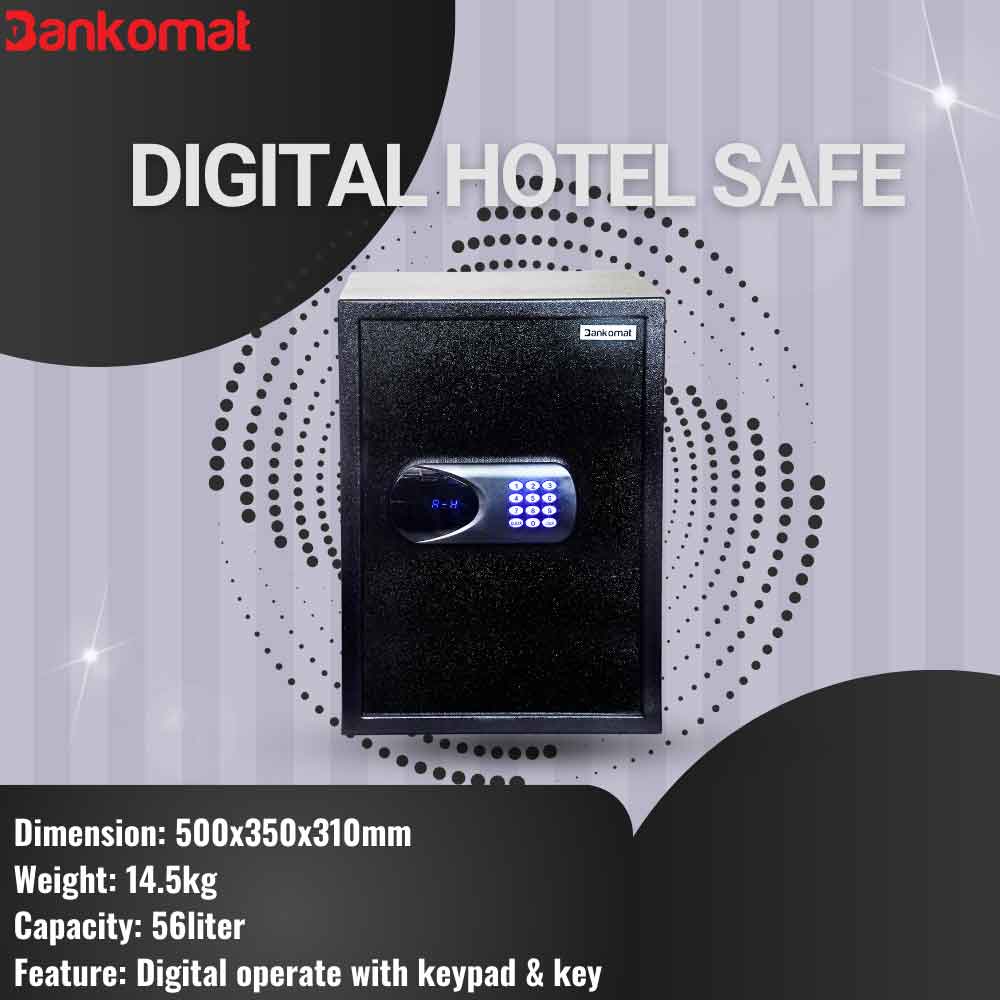 BANKOMAT Digital Safe With Electronic Keypad Lock System For Home, Office & Hotel (BMT-50TB)