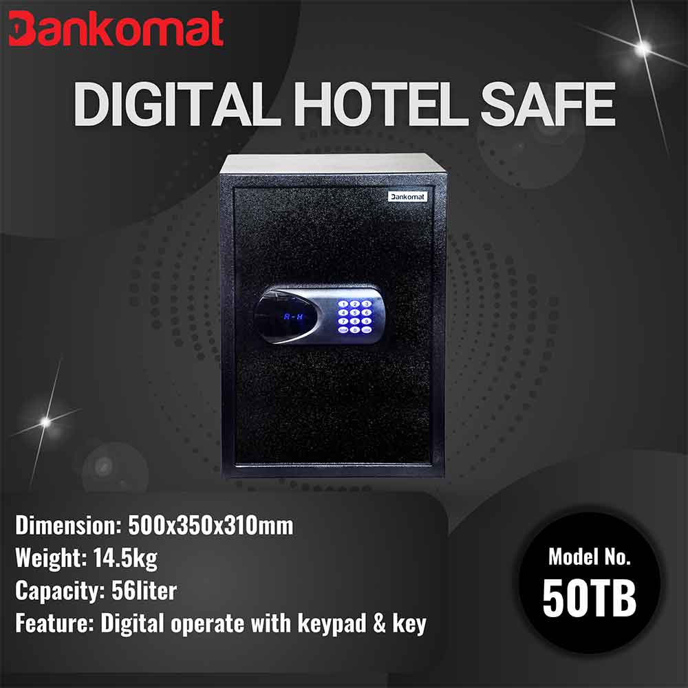 BANKOMAT Digital Safe With Electronic Keypad Lock System For Home, Office & Hotel (BMT-50TB)