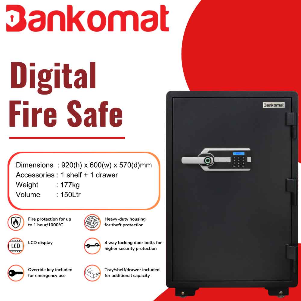 BANKOMAT Digital Safe With Electronic Keypad Lock System For Home, Office & Hotel (BMT-920FPC)