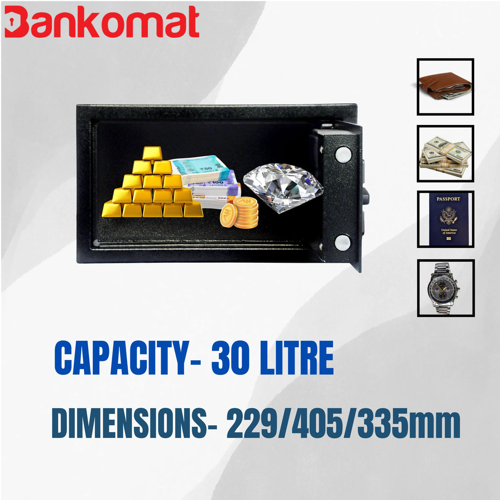 Bankomat Digital Safe With Electronic Keypad Lock System For Home, Office & Hotel Black Safe Locker (BMT23DN)