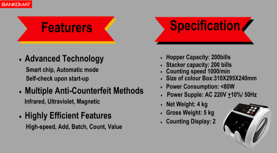 BANKOMAT Note Counting Machine BMT-715 Manual