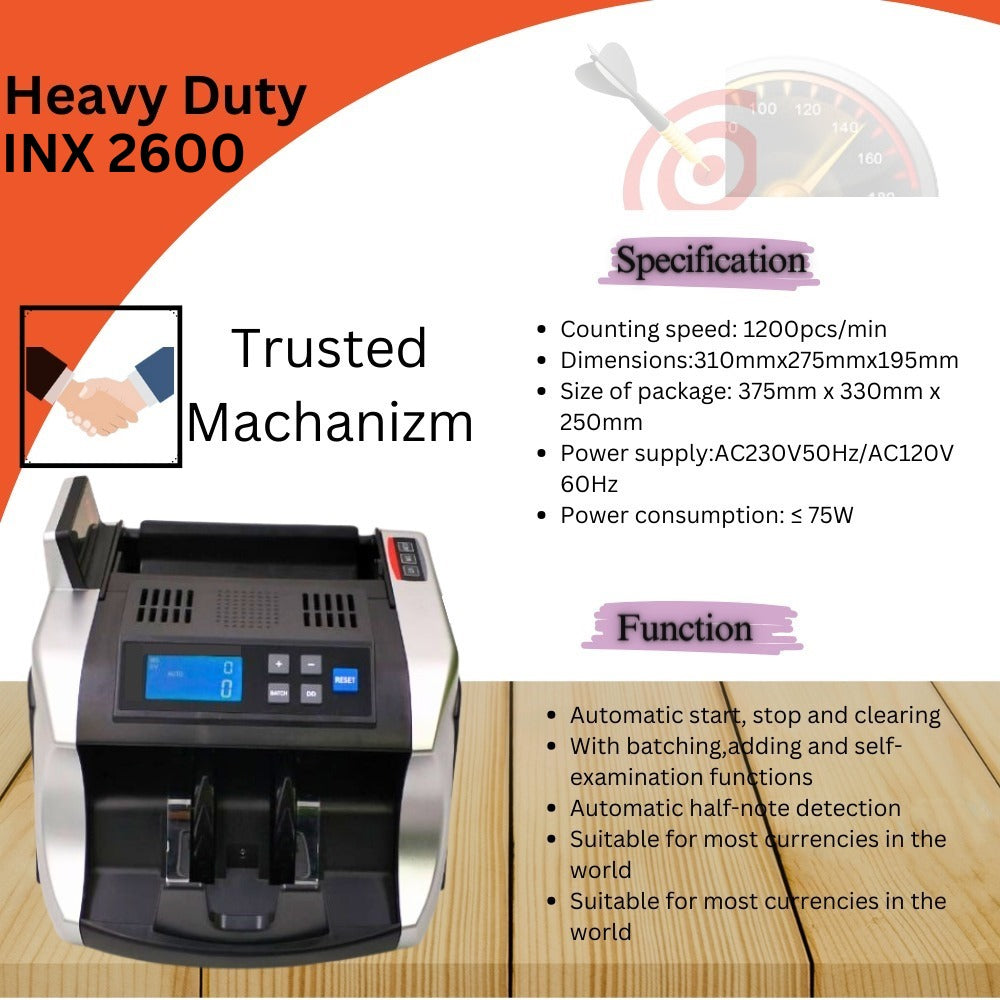 BANKOMAT BASIC NOTE COUNTING MACHINE  – BMT-2600 Basic